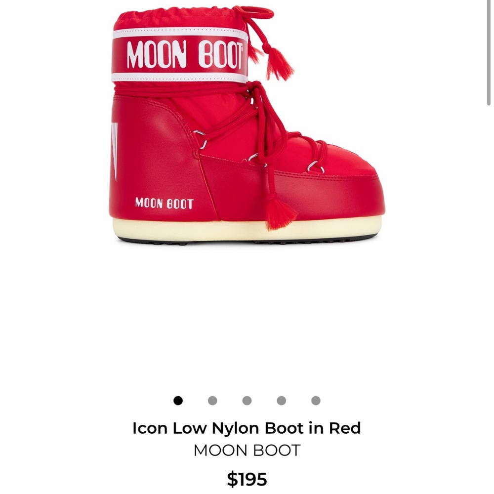 Moon Boot Icon Low Nylon Boots in Red